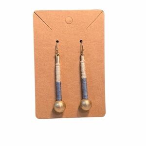 Elegant Gold and Blue Dangle Earrings